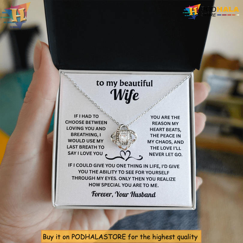 To My Wife Meaningful Love Necklace Valentine Card Messages My Last Breath I Love You - View 1 To My Wife Meaningful Love Necklace Valentine Card Messages My Last Breath I Love You - View 1