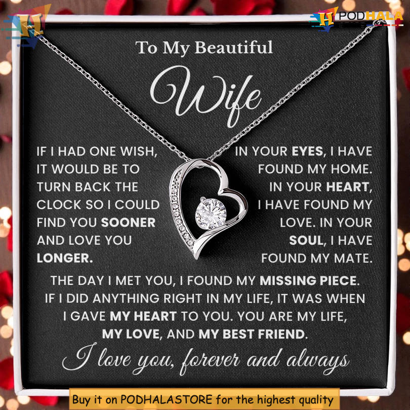 To My Wife Necklace Valentine s Day Card Messages My Missing Piece To My Wife Necklace Valentine s Day Card Messages My Missing Piece