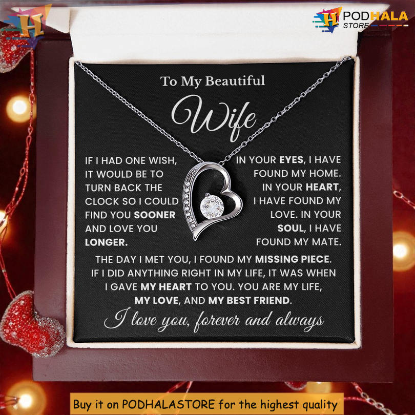 To My Wife Necklace Valentine s Day Card Messages My Missing Piece - View 2 To My Wife Necklace Valentine s Day Card Messages My Missing Piece - View 2