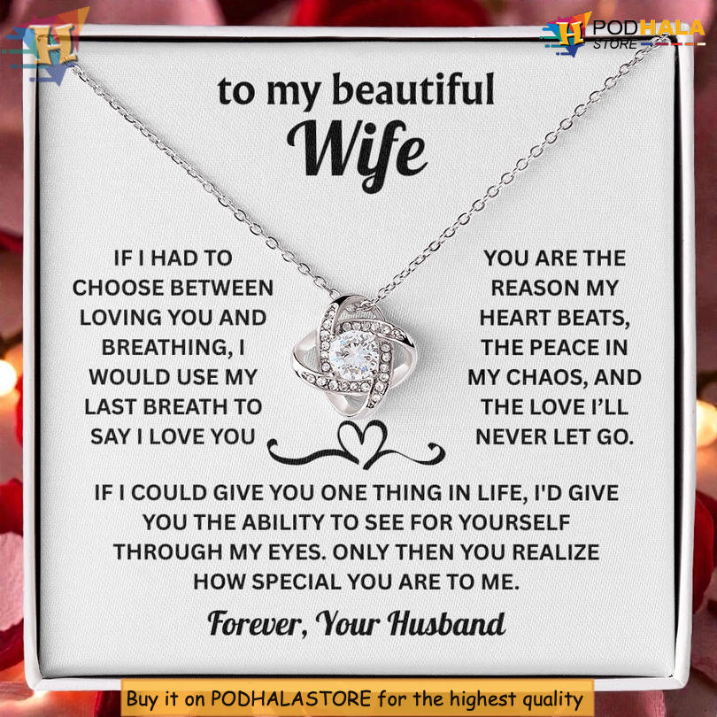To My Wife Necklace Valentine's Day Necklace Hand In Hand Till The End To My Wife Necklace Valentine's Day Necklace Hand In Hand Till The End