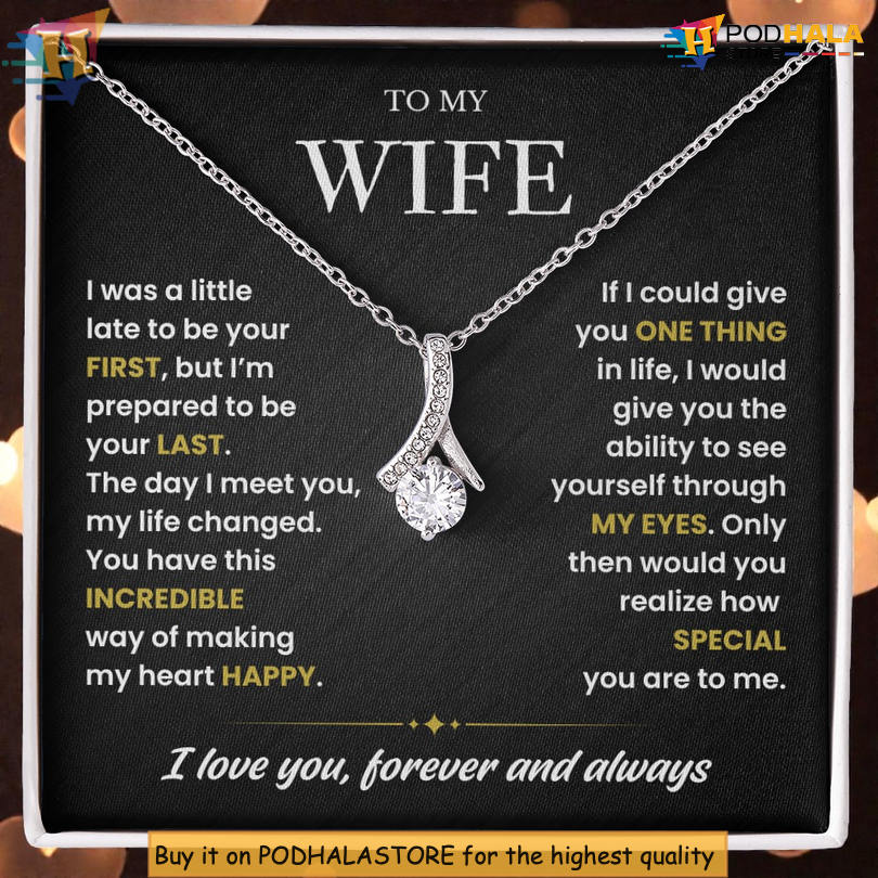 To My Wife Necklace Valentines Day Card Messages Last Breath I Love You To My Wife Necklace Valentines Day Card Messages Last Breath I Love You