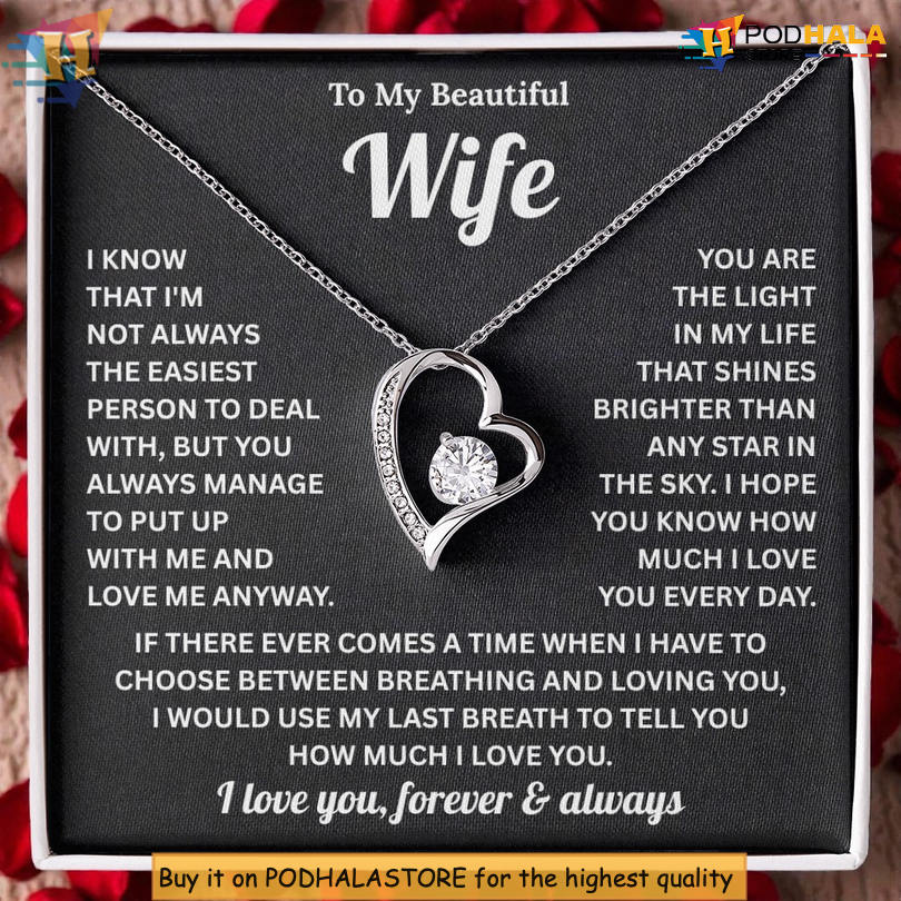 To My Wife Necklace Valentines Day Necklace My Last Breath Says I Love You Eternal Vow Gift To My Wife Necklace Valentines Day Necklace My Last Breath Says I Love You Eternal Vow Gift