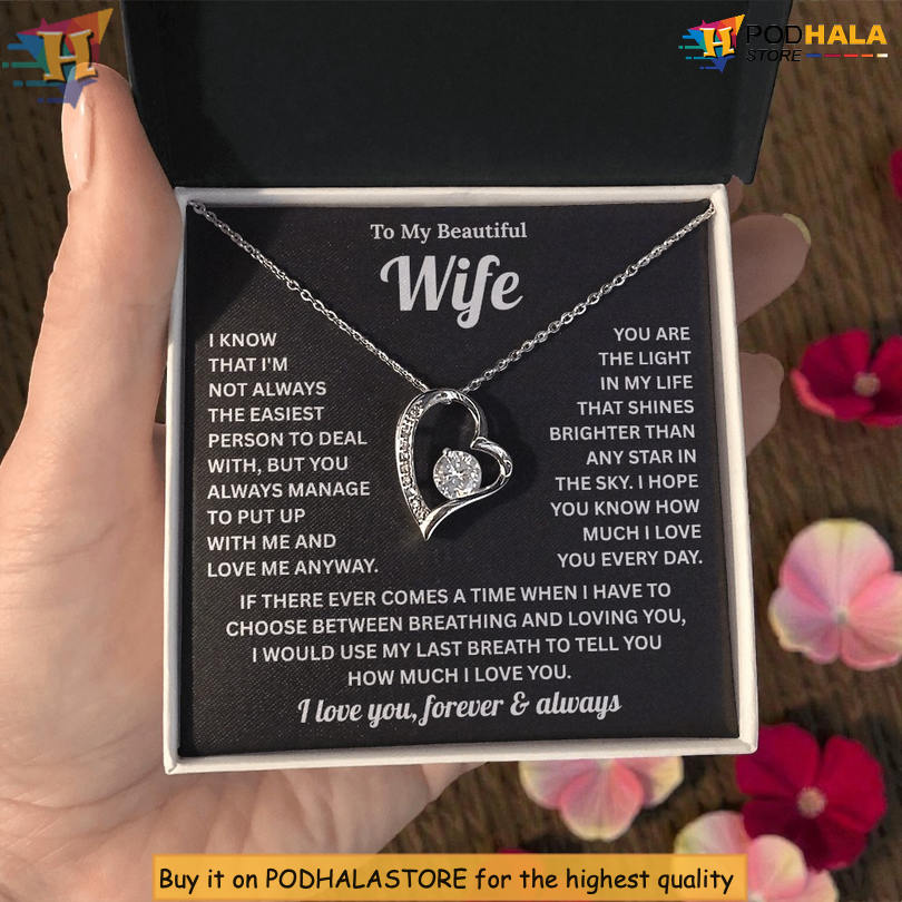To My Wife Necklace Valentines Day Necklace My Last Breath Says I Love You Eternal Vow Gift - View 1 To My Wife Necklace Valentines Day Necklace My Last Breath Says I Love You Eternal Vow Gift - View 1