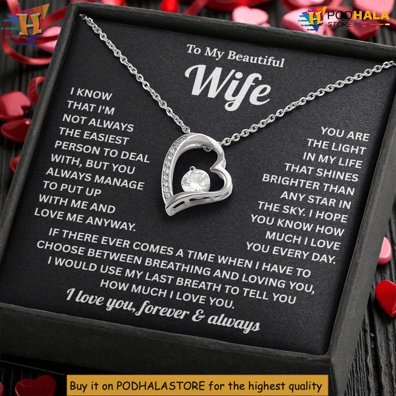 To My Wife Necklace Valentines Day Necklace My Last Breath Says I Love You Eternal Vow Gift - View 2 To My Wife Necklace Valentines Day Necklace My Last Breath Says I Love You Eternal Vow Gift - View 2