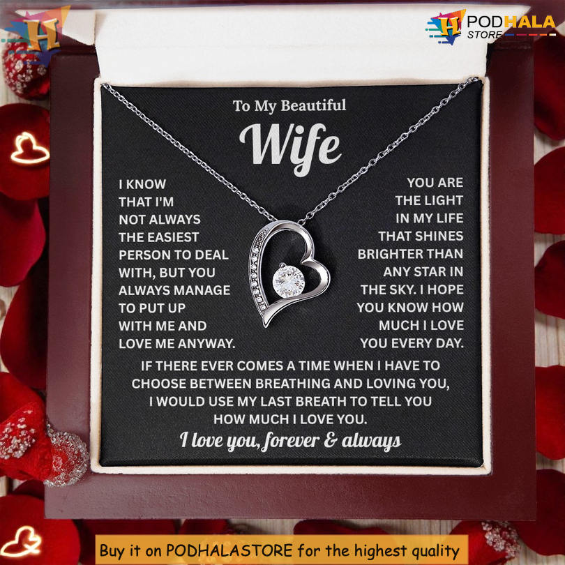 To My Wife Necklace Valentines Day Necklace My Last Breath Says I Love You Eternal Vow Gift - View 3 To My Wife Necklace Valentines Day Necklace My Last Breath Says I Love You Eternal Vow Gift - View 3
