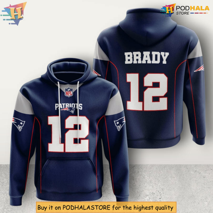 Tom Brady 12 Tribute Edition New England Patriots Hoodie 3D Zip Up NFL Apparel