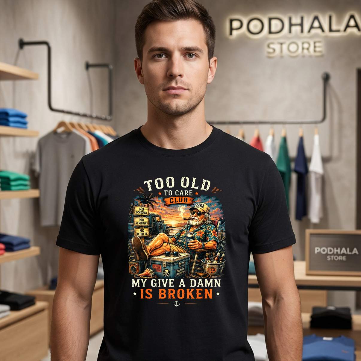 Too Old To Care Shirt Club Dont Care My Give A Damn Is Broken Funny Apparel