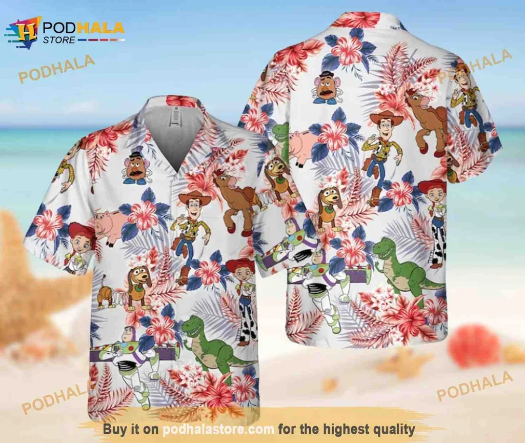 Toy Story Tropical Hawaiian Shirt Featuring Woody And Buzz Lightyear