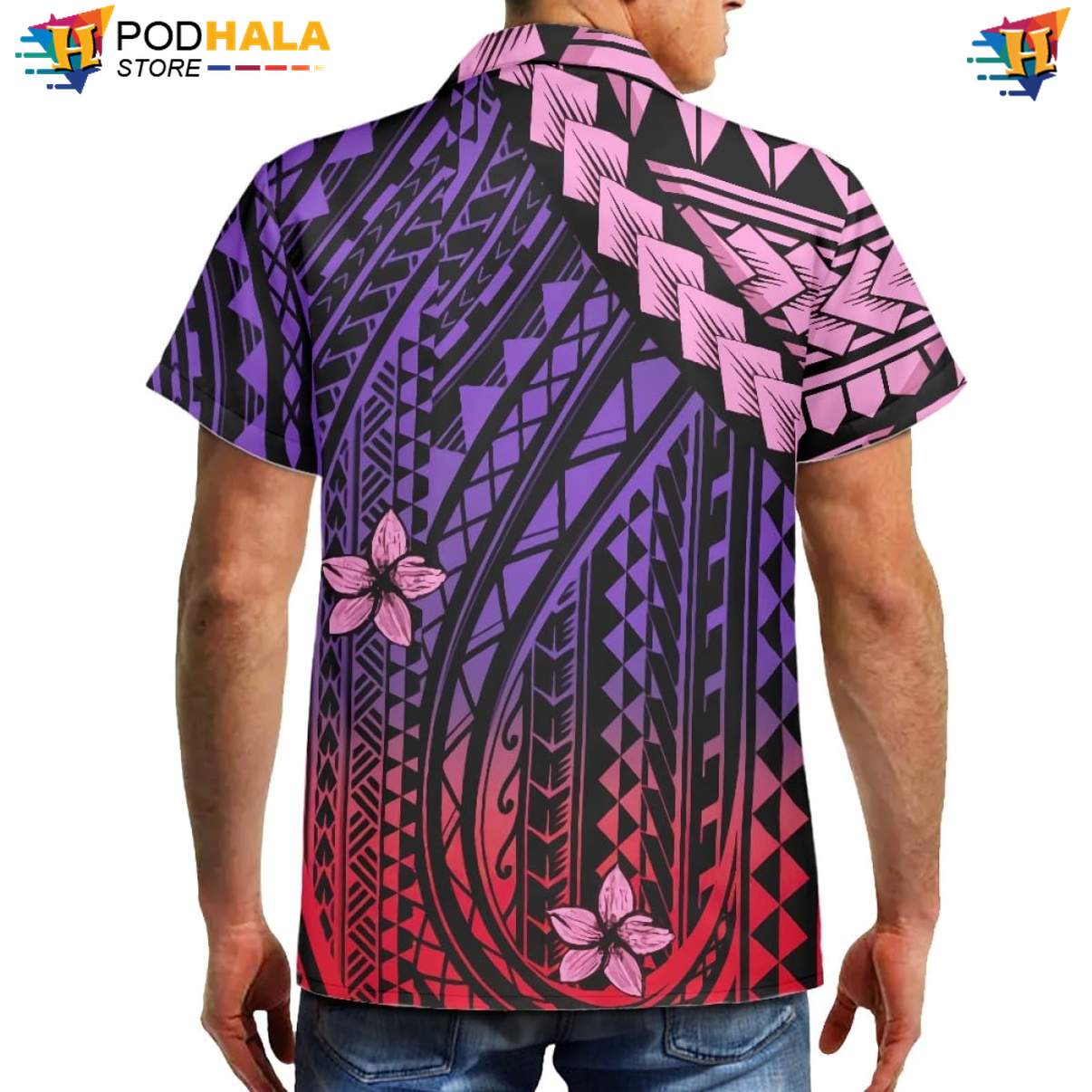 Traditional Plumeria Short-sleeve button-up shirt Mens Polynesian Samoa Resort Wear Gear Traditional Plumeria Short-sleeve button-up shirt Mens Polynesian Samoa Resort Wear Gear