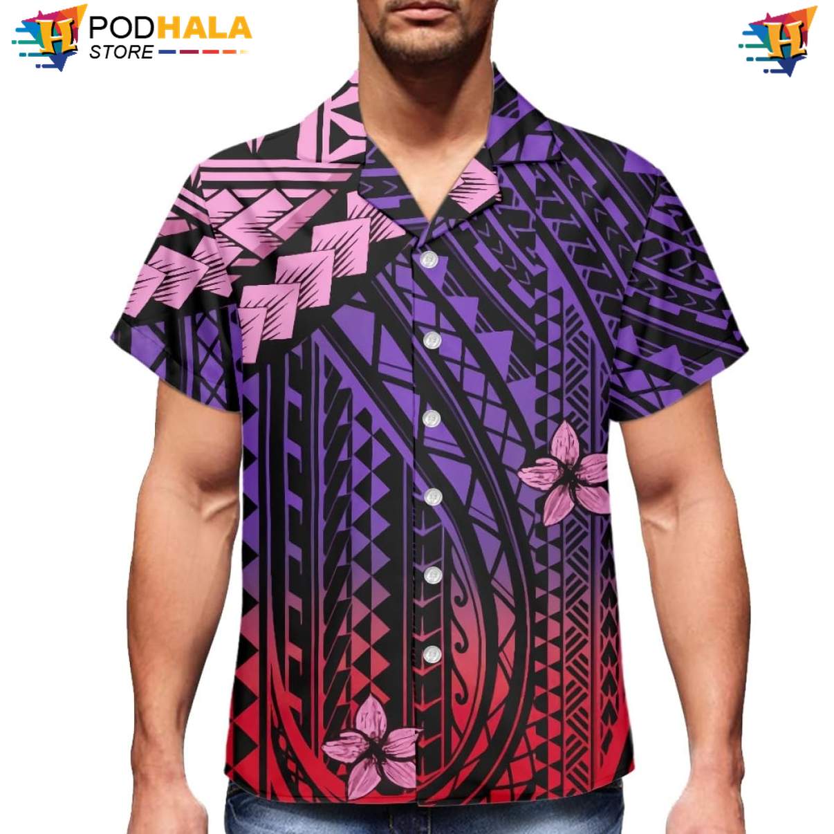 Traditional Plumeria Tropical Shirt Mens Polynesian Samoa Resort Wear Gear Traditional Plumeria Tropical Shirt Mens Polynesian Samoa Resort Wear Gear