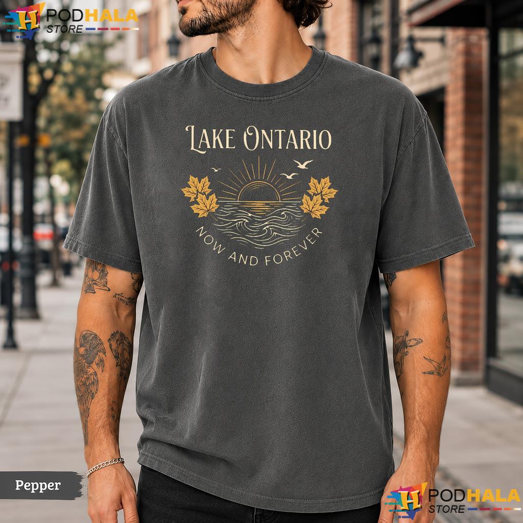 Tranquil Sunset Lake Ontario Comfort Colors T-Shirt Now Forever Leaves