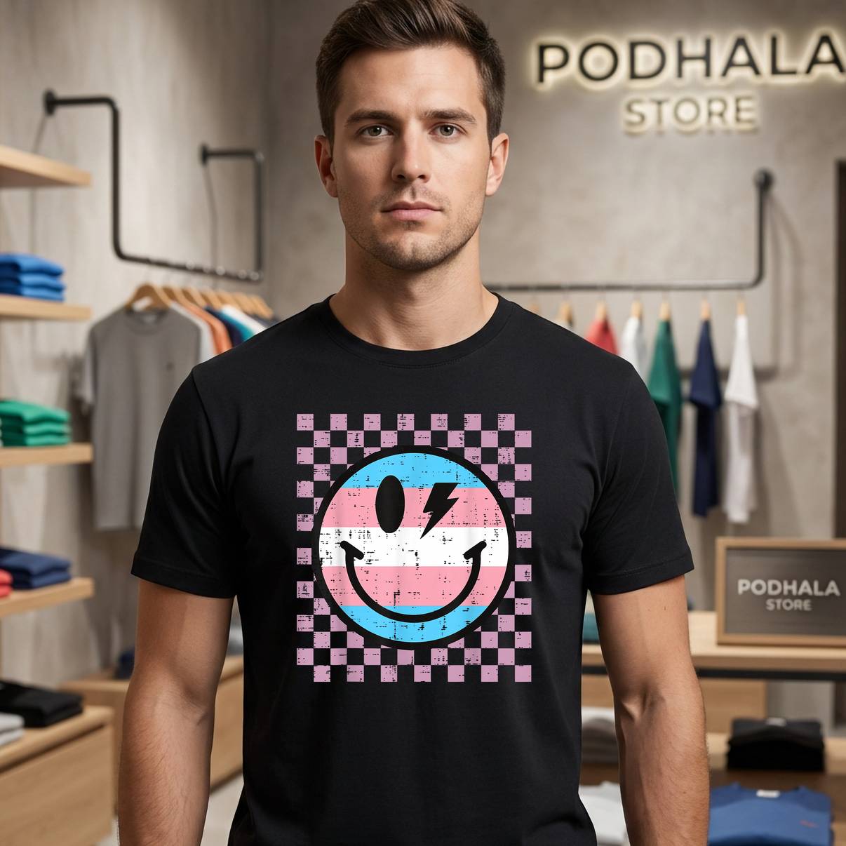 Transgender Smile Face Pride T-Shirt Trans Flag LGBTQ Groovy For Mens Transgender Smile Face Pride T-Shirt Trans Flag LGBTQ Groovy For Mens