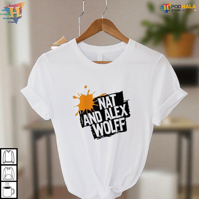 Trendy Nat And Alex Wolff Merch Logo Tee Featuring Bold Fandom Graphic And Orange Splash