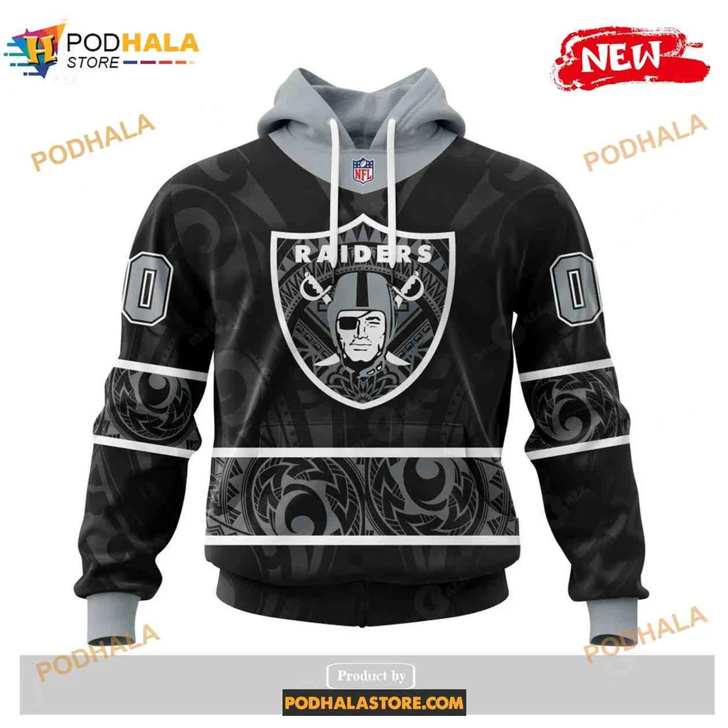 Tribal Las Vegas Raiders 3d Hoodie With Samoan Cultural Design