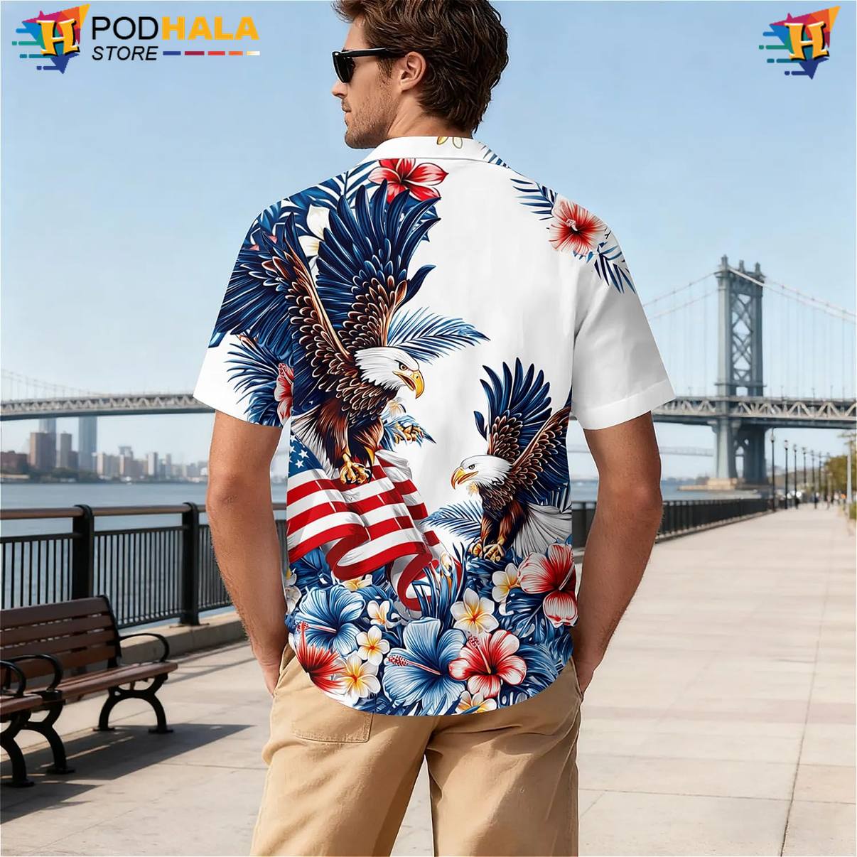 Tropical American Eagle Tropical Shirt Mens Cruise Apparel Holiday Camp Outfit Tropical American Eagle Tropical Shirt Mens Cruise Apparel Holiday Camp Outfit