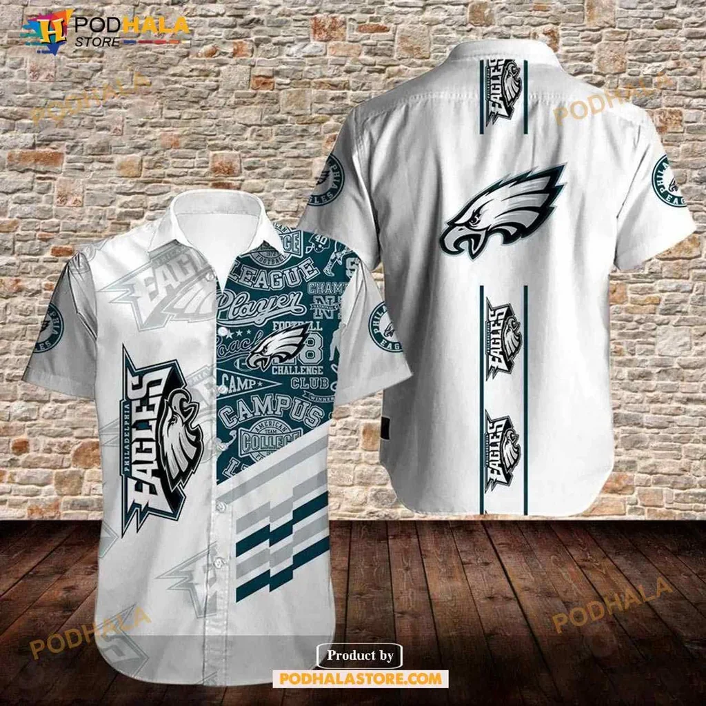 Tropical Philadelphia Eagles Hawaiian Shirt With Bold Team Logo And Graphics