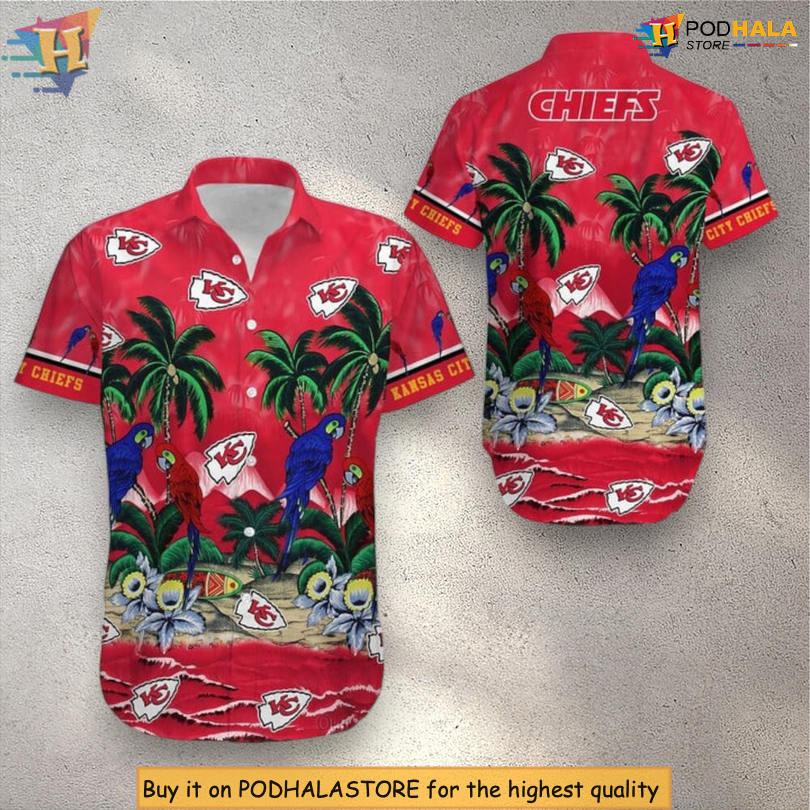 Tropical Sea and Parrots Kansas City Chiefs Womens Hawaiian Shirt