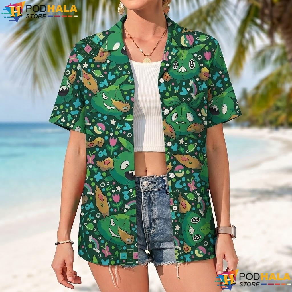 Trubbish Trash Short-sleeve button-up shirt Cute Creature Pattern Summer Apparel Trubbish Trash Short-sleeve button-up shirt Cute Creature Pattern Summer Apparel