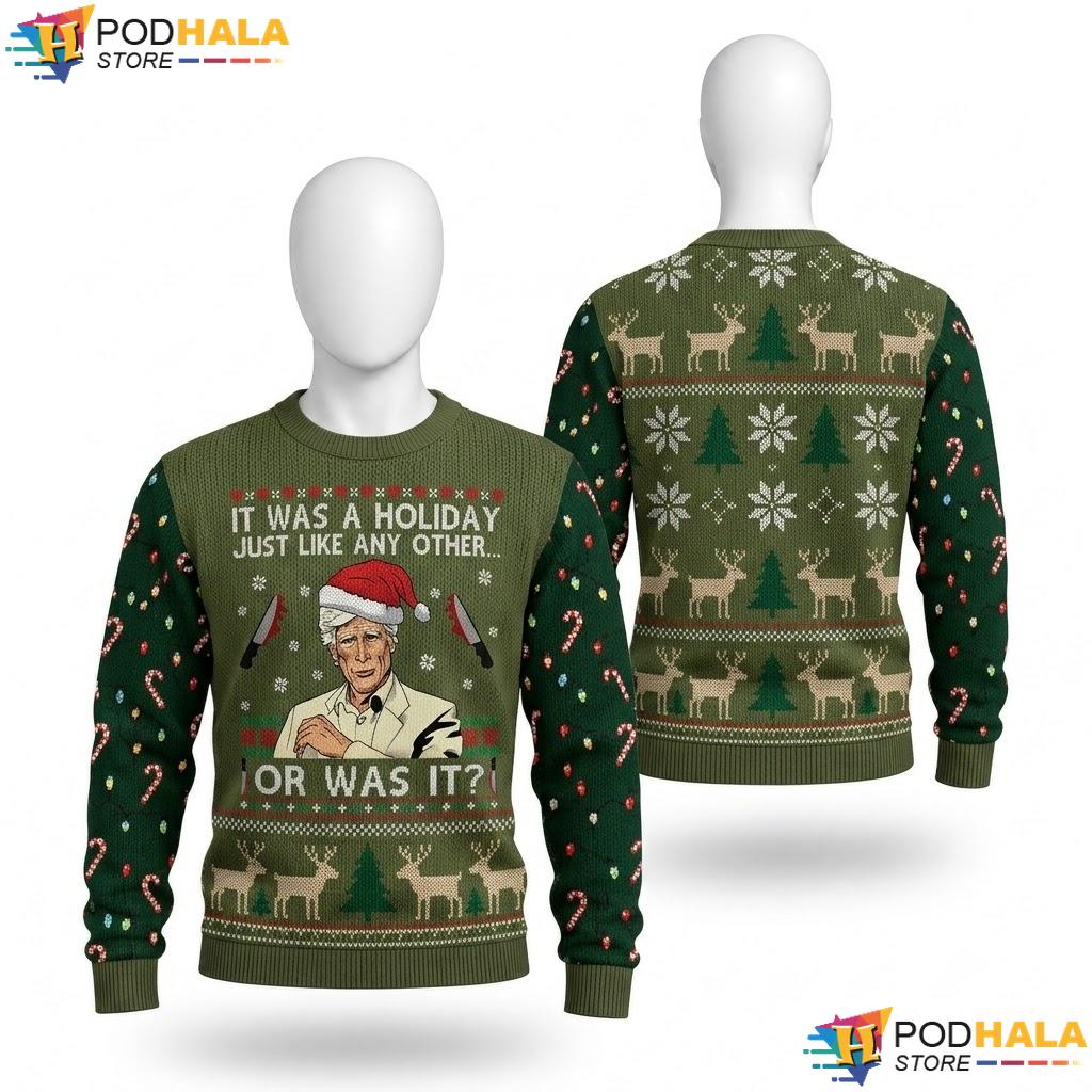 True Crime Twist Santa Ugly Xmas Sweater Funny Festive Christmas Apparel