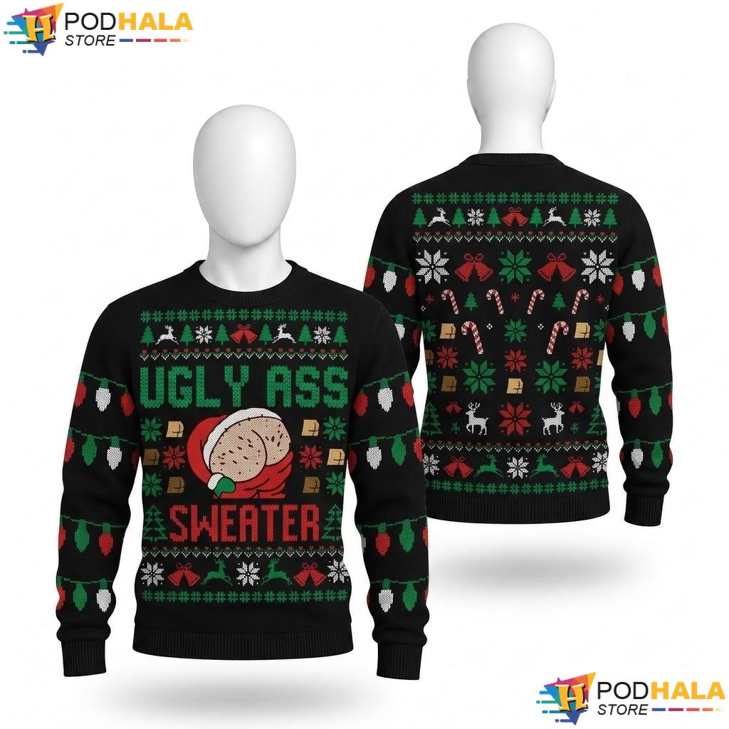Turkey Leg Ornaments Ass Ugly Xmas Sweater Funny Christmas Graphic Top