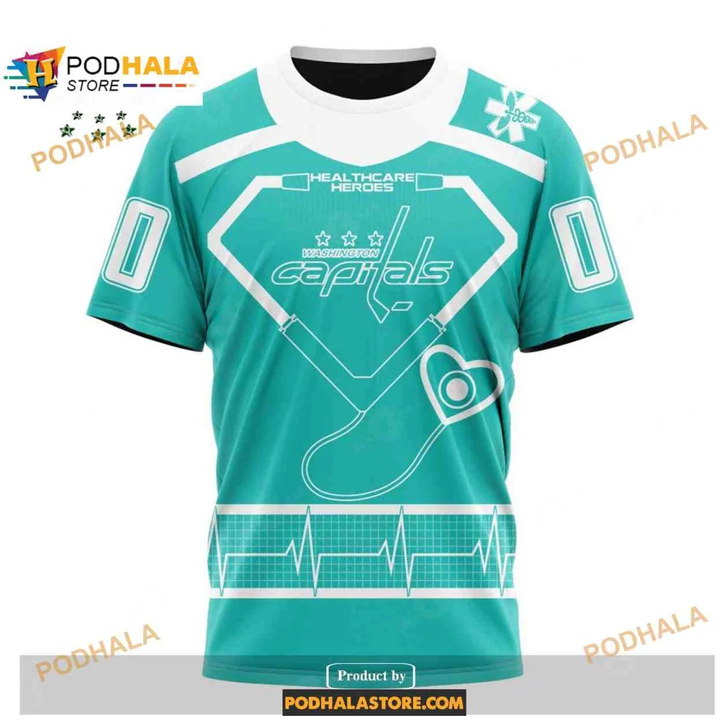Turquoise Washington Capitals Healthcare Heroes AOP Hoodie With Hockey Design Turquoise Washington Capitals Healthcare Heroes AOP Hoodie With Hockey Design
