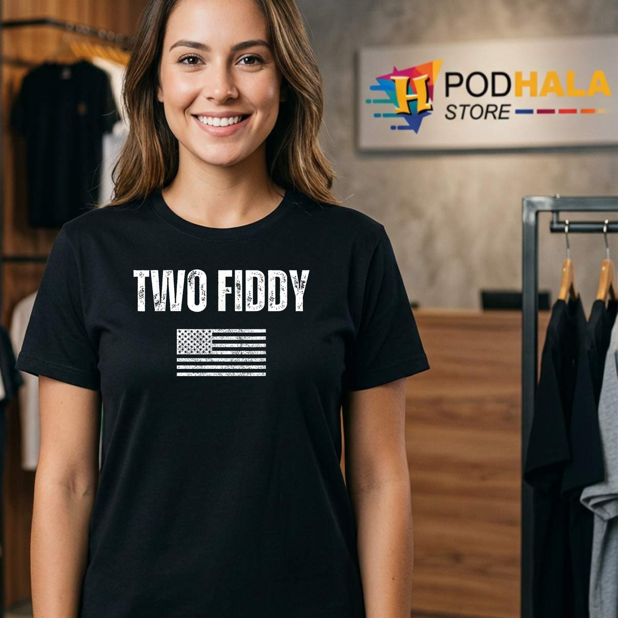Two Fiddy American Flag Tee Humor Patriot Meme Mens Womens Graphic Apparel Two Fiddy American Flag Tee Humor Patriot Meme Mens Womens Graphic Apparel