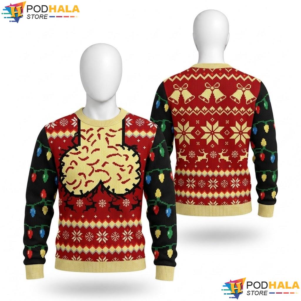 Two Jingle Balls Playful Ugly Christmas Sweater Funny Xmas Elements Top
