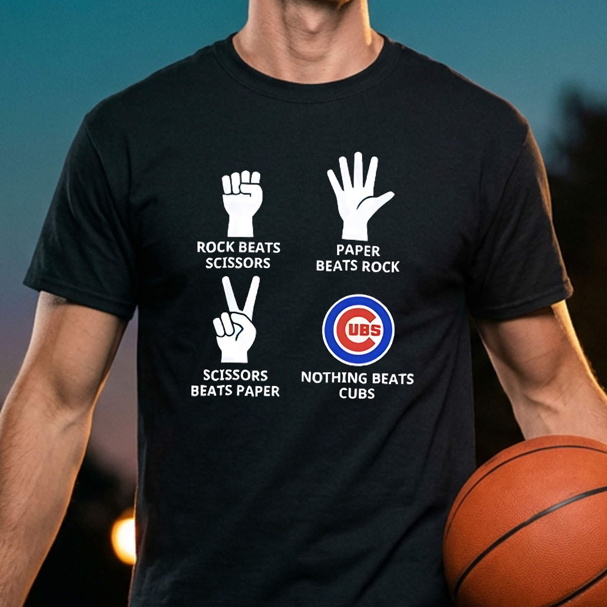 Ubs Nothing Beats Cubs Humor Shirt Rock Beats Scissors Baseball Fan Graphic