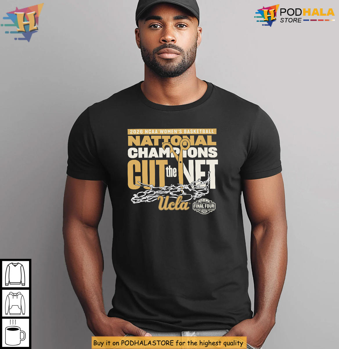 UCLA 2026 NCAA Women's Basketball National Champions Cut the Net Apparel T-Shirt