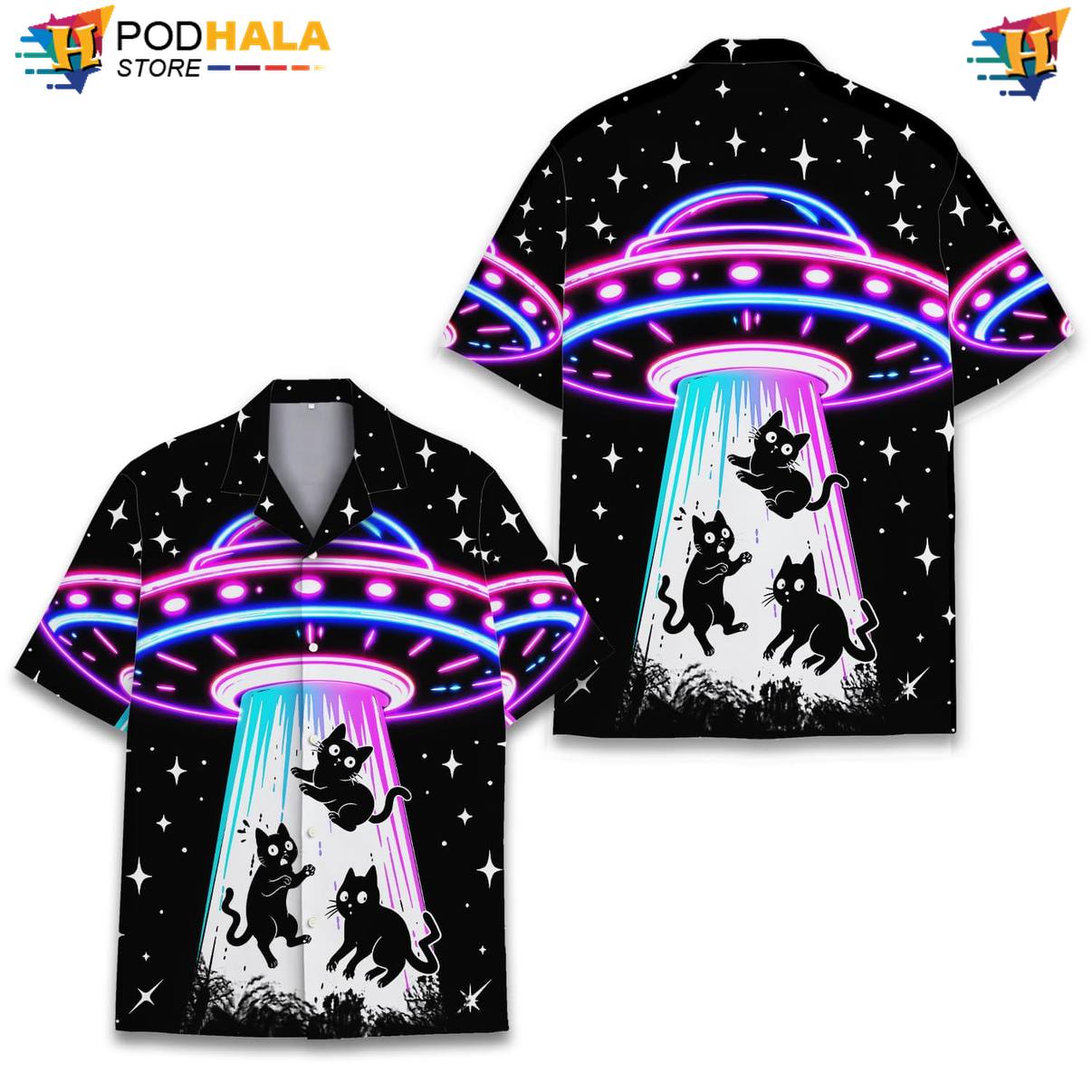 Ufo Cat Fire Short-sleeve button-up shirt Mens Graphic Luau Party Vacation Apparel Clothing Ufo Cat Fire Short-sleeve button-up shirt Mens Graphic Luau Party Vacation Apparel Clothing