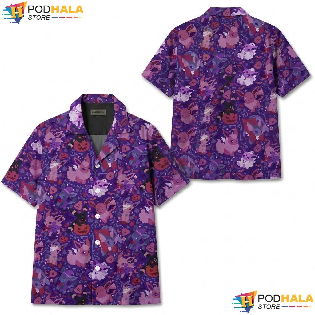 Umbreon Eevee Halloween Hawaiian Shirt Tropical Pumpkin Summer Outfit