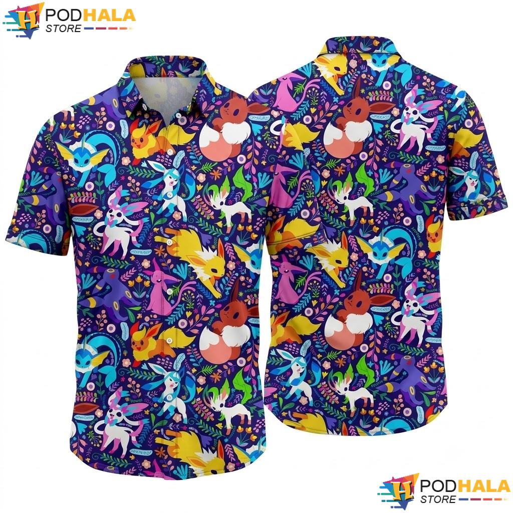 Umbreon Eevee Night Aloha Shirt Fantasy Pattern Summer Beach Outfit