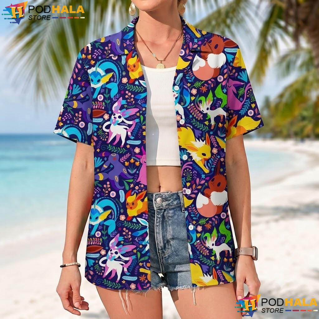 Umbreon Eevee Night Tropical Shirt Fantasy Pattern Summer Beach Outfit Umbreon Eevee Night Tropical Shirt Fantasy Pattern Summer Beach Outfit