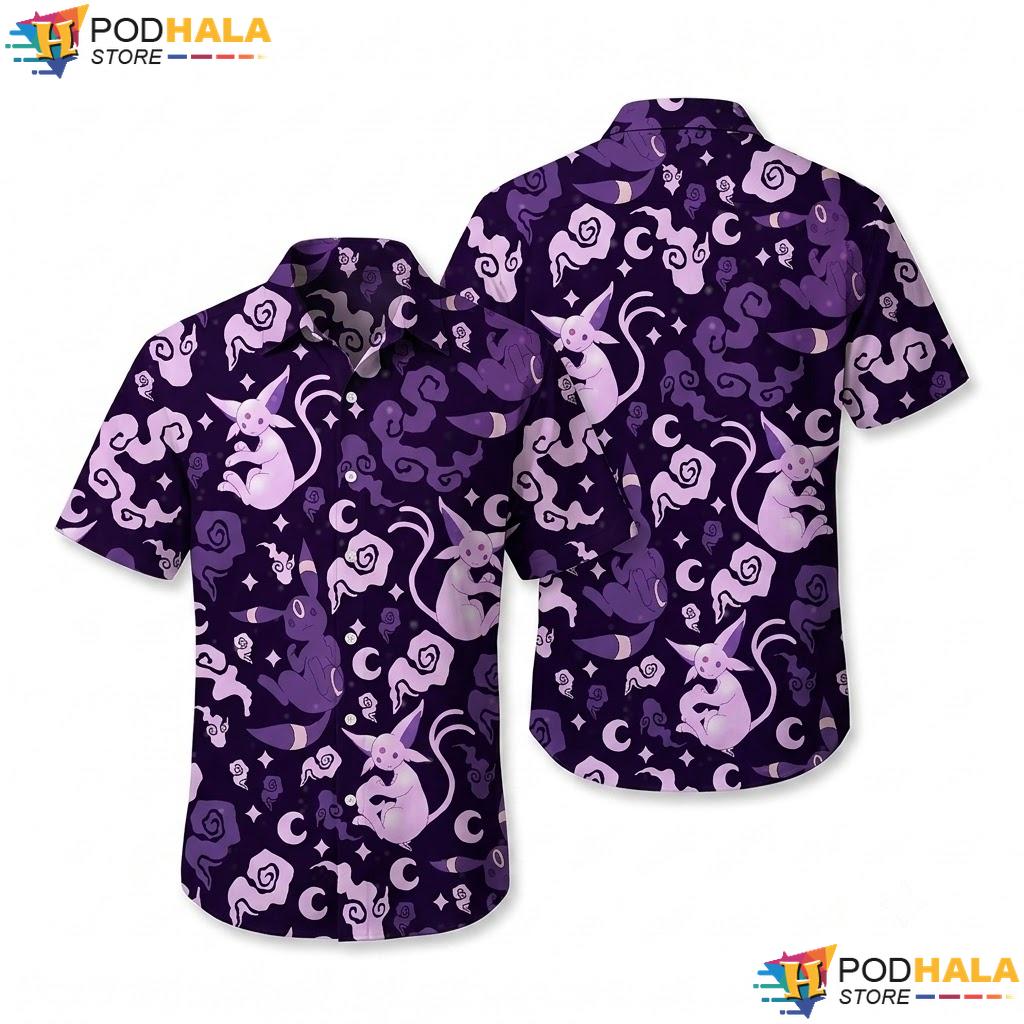 Umbreon Espeon Hawaiian Shirt Moonlight Galaxy Pattern Summer Apparel