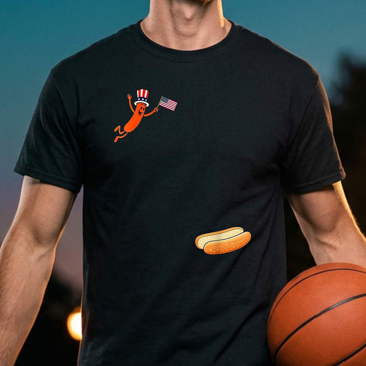 Uncle Sam Hot Dog Tee Funny Freedom Dive Jumping Into Bun Graphic Apparel Uncle Sam Hot Dog Tee Funny Freedom Dive Jumping Into Bun Graphic Apparel