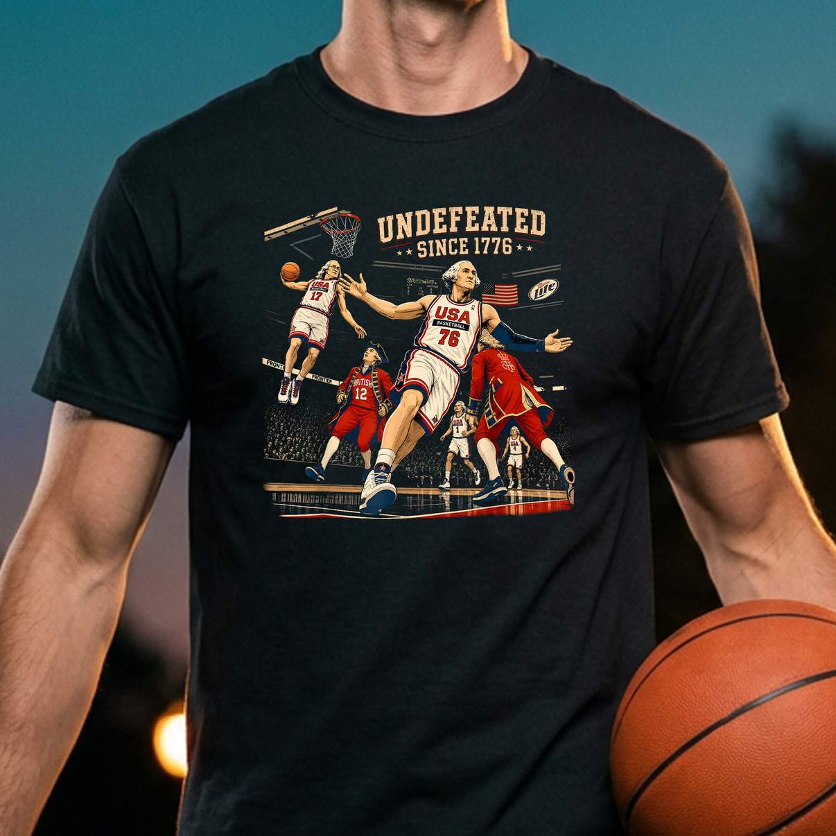 Undefeated 1776 Basketball Tee Funny Fourth Of July 250 Years Mens Top Undefeated 1776 Basketball Tee Funny Fourth Of July 250 Years Mens Top