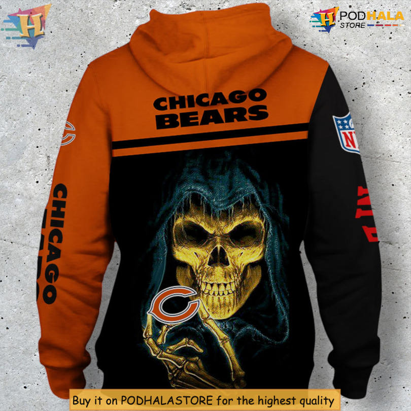 Unisex 3D Skull Chicago Bears Unisex Hoodie Zip Up All Over Print Unisex 3D Skull Chicago Bears Unisex Hoodie Zip Up All Over Print