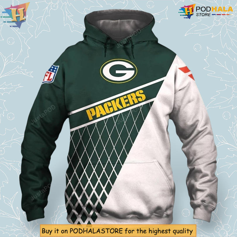 Unisex All Over Print Green Bay Packers Zip Up Hoodie 3D Football Design