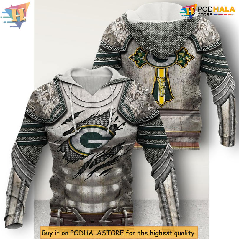 Unisex Sport Style Green Bay Packers Zip Up Hoodie NFL 3D Design