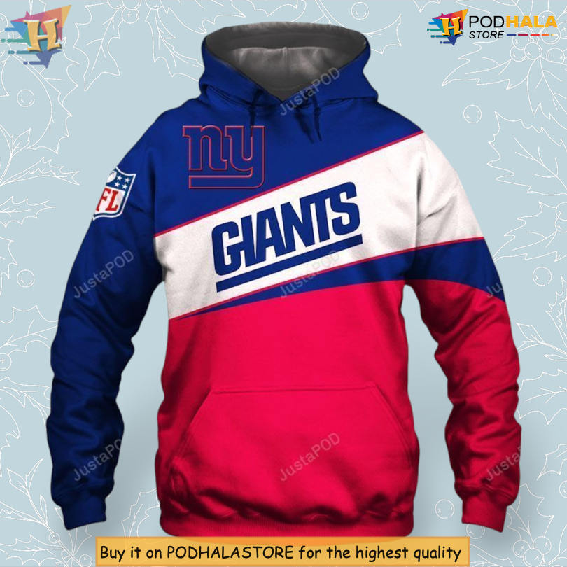 Unisex Supporters Wear New York Giants Hoodie Full Print Zip Up Edition