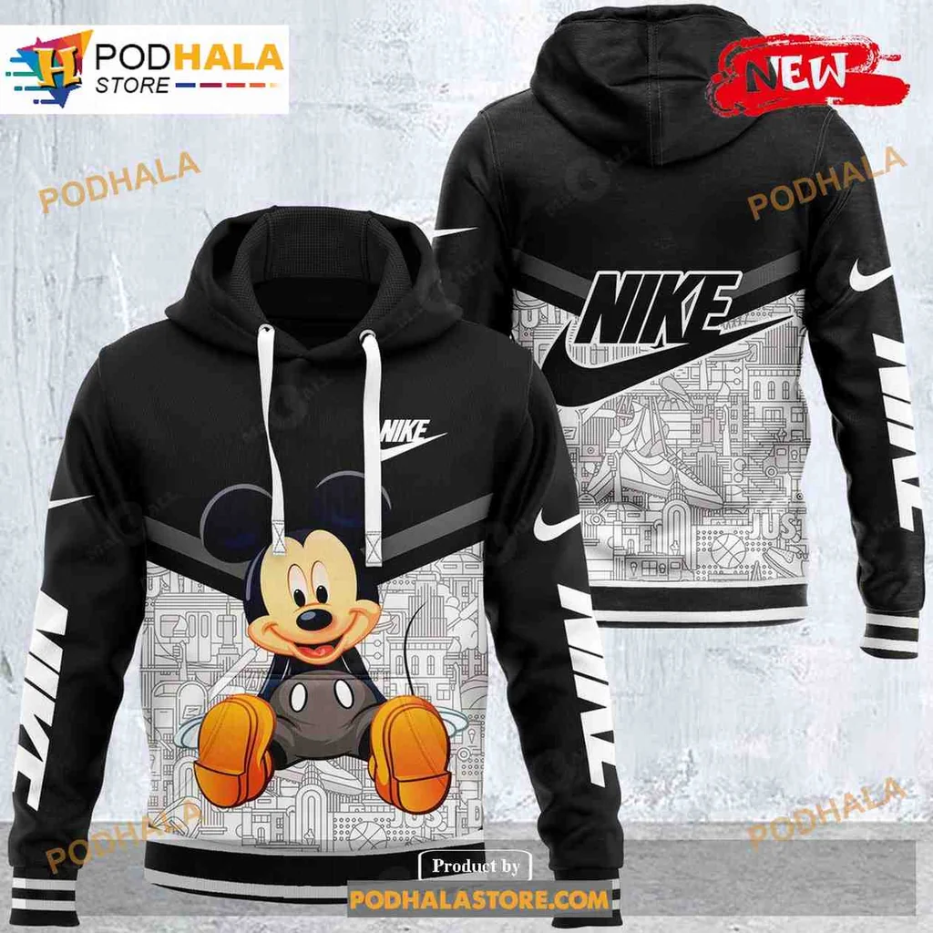 Urban Mickey Mouse Nike 3d Hoodie Featuring Playful Graphic Design