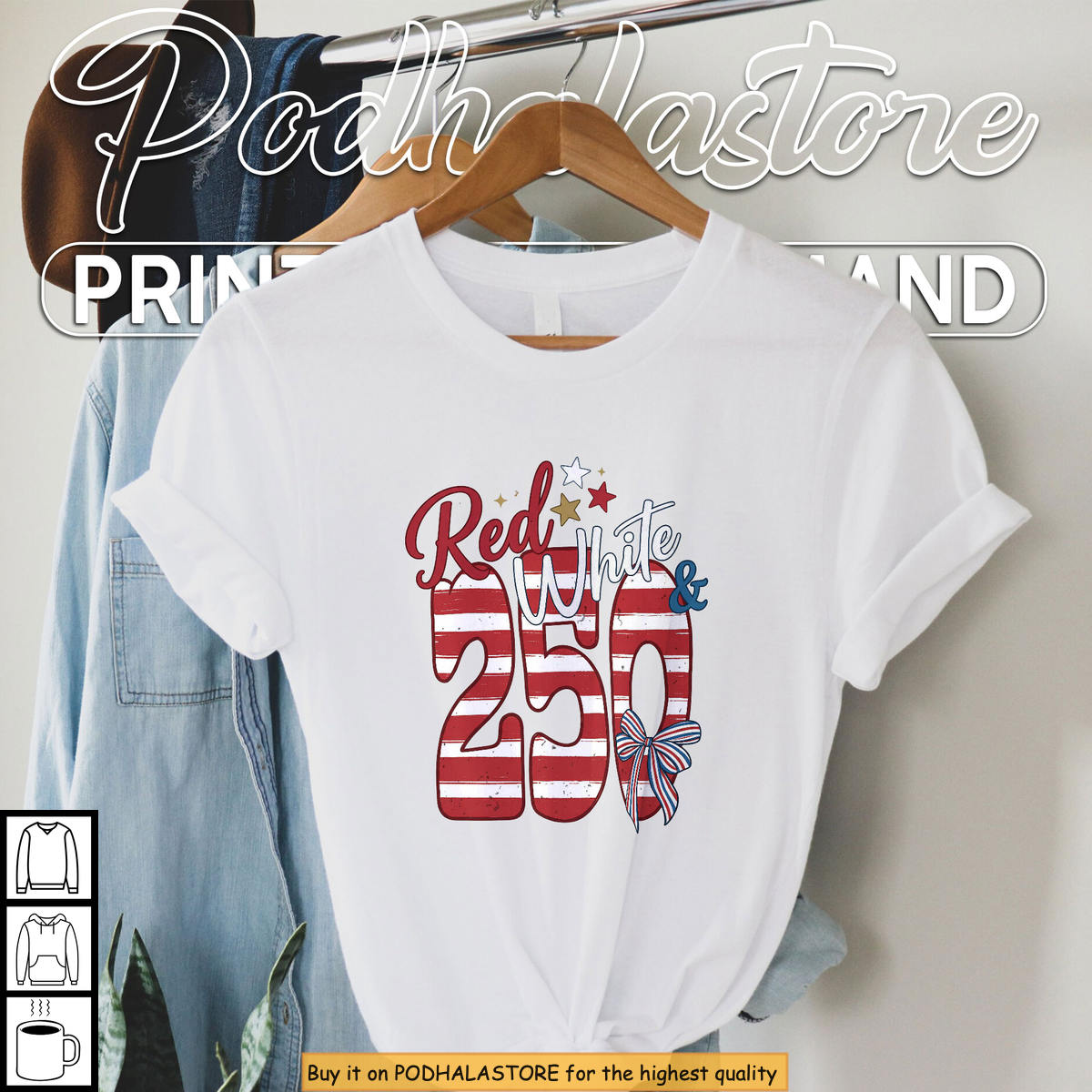 USA 250 2026 Independence Day Patriotic Bow Family Mom & Kids 4th July T-Shirt