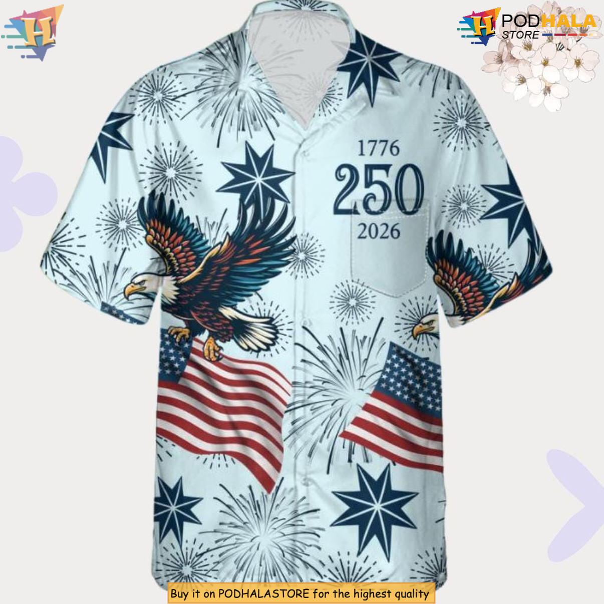 USA 250th Anniversary Hawaiian Shirt 2026 American Eagle Patriotic Fan Apparel