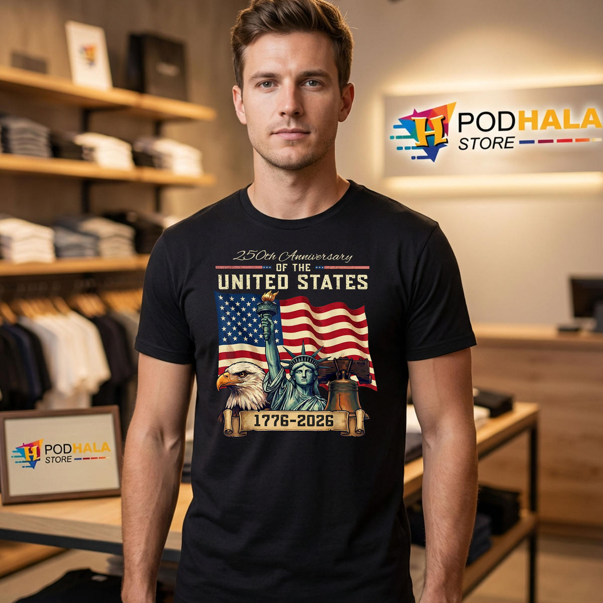 USA 250th US Flag Patriotic Shirt 2026 Anniversary 4th Of July Celebration