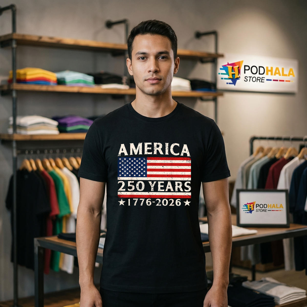 USA Flag America 250 Years 4th Of July Shirt 2026 250th Anniversary Patriotic