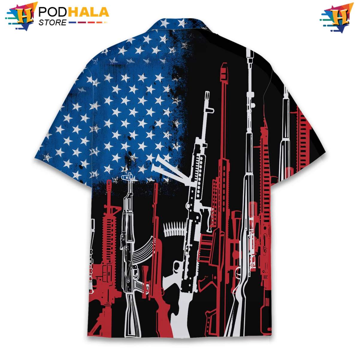 USA Flag Gun Patriotic Tropical Shirt Mens Fourth Of July Second Amendment USA Flag Gun Patriotic Tropical Shirt Mens Fourth Of July Second Amendment