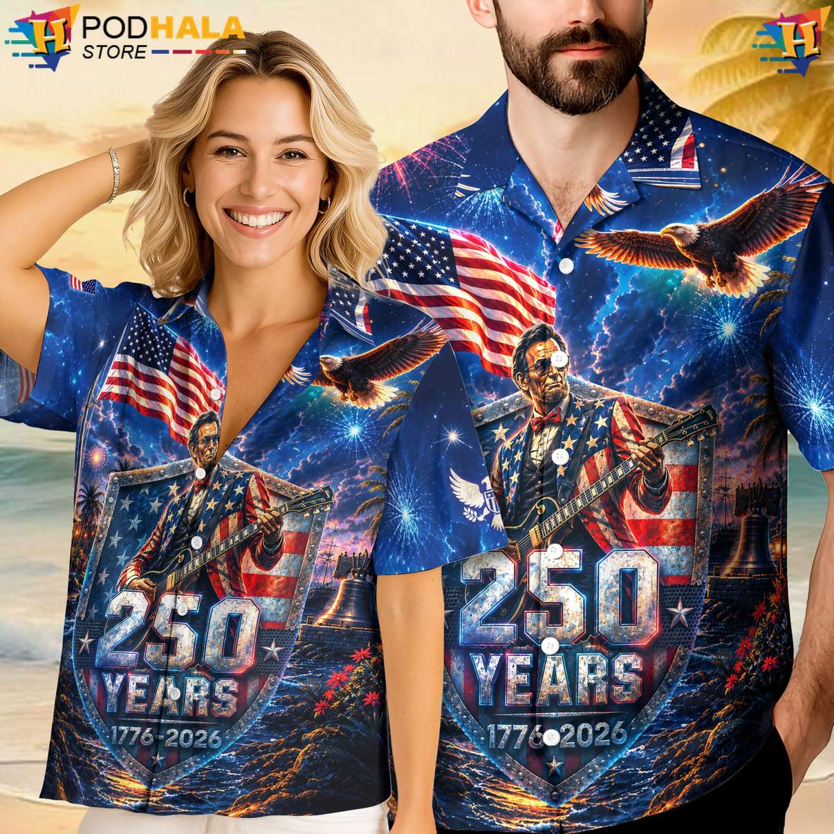 USA Fourth Of July Aloha Shirt 250 Anniversary Patriotic Mens Beachwear USA Fourth Of July Aloha Shirt 250 Anniversary Patriotic Mens Beachwear