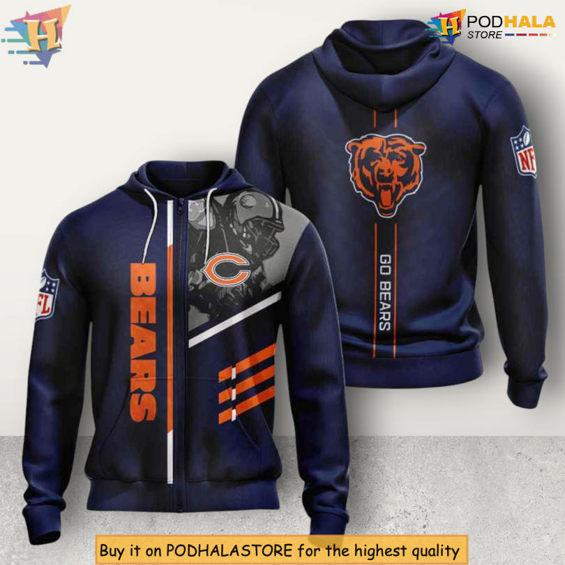 USA Heritage Style Chicago Bears Unisex Hoodie NFL Supporter Outfit