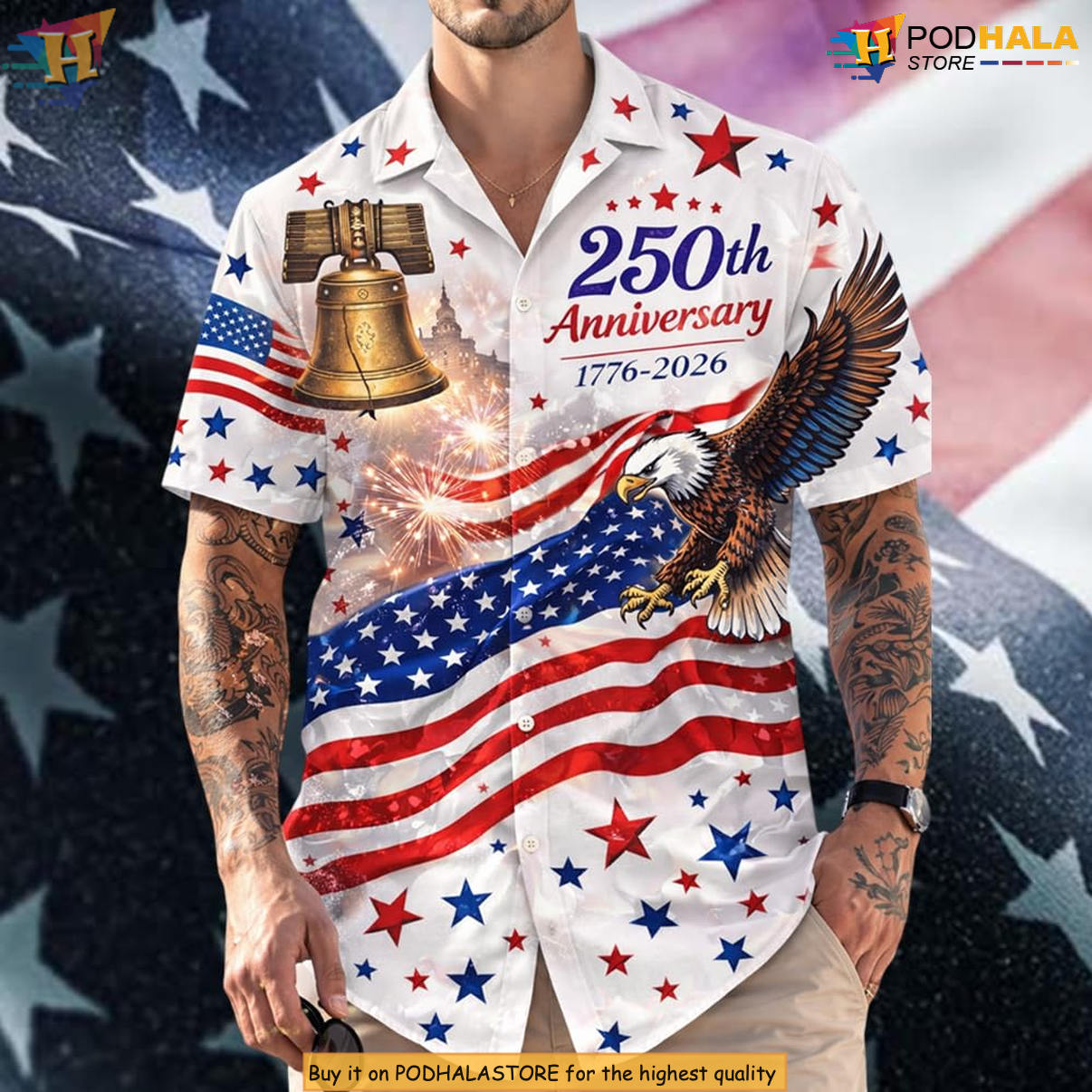 USA Independence Celebration Hawaiian Shirt 2026 America 250th Fan Apparel