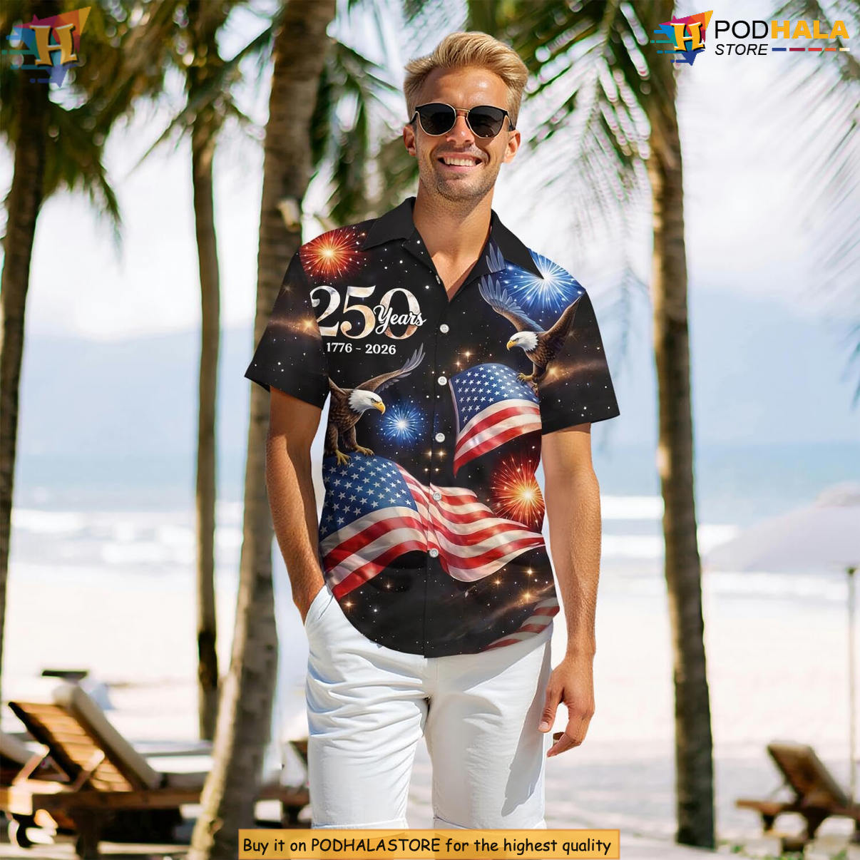 USA Independence Day 250th Hawaiian Shirt 2026 Patriotic Anniversary Apparel